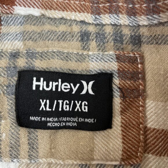 Hurley Flannel Shirt Mens XL Outdoor Utility Pocket Button Up Plaid Long Sleeve - Picture 6 of 10